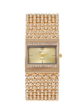 Gold Crystal-Accent Women's Bracelet Watch